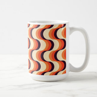 Mug Orange, Crème, Cinquante rétro Brown Art Abstrait