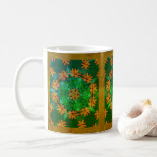 Mug Orange Daisy Abstrait Floral Art