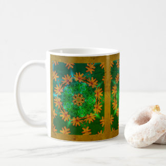 Mug Orange Daisy Abstrait Floral Art
