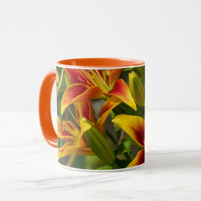 Mug Orange Daylily Canadian Flower Photography (Devant gauche)