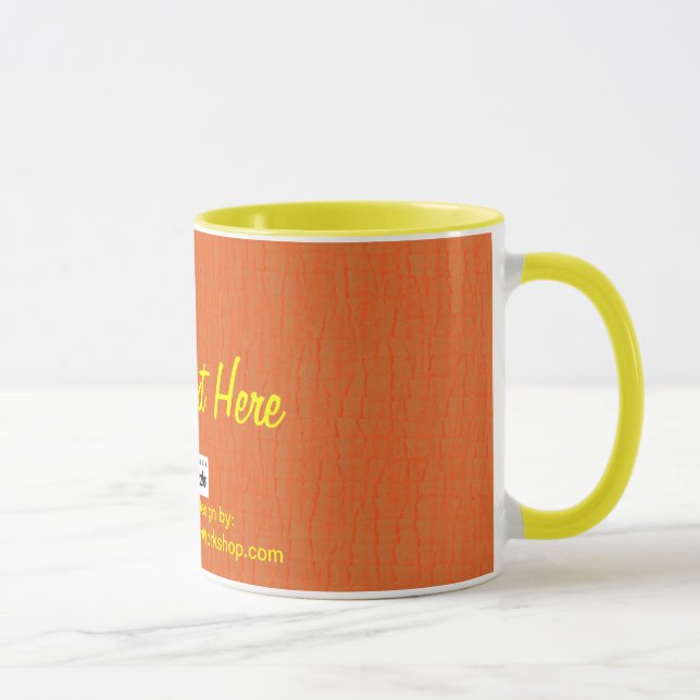 Mug Orange de base, votre texte ici (Droite)