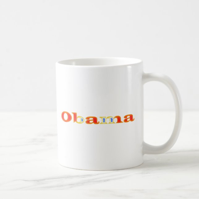 Mug Orange de Name In Burning du Président Obama avec (Droite)