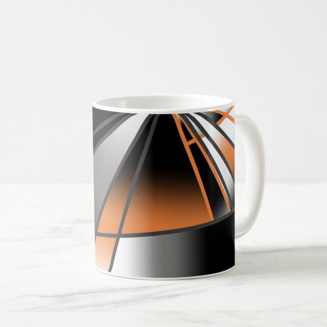 Mug Orange dégradé couleur remplissage conception méca (Devant droit)
