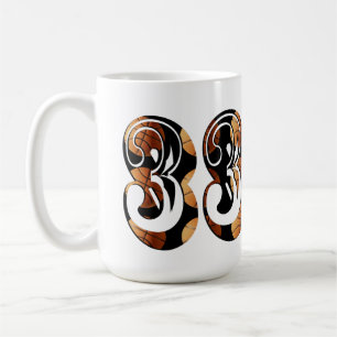 Mug Orange Dimensionnel Basket-ball Noir Numéro 33,