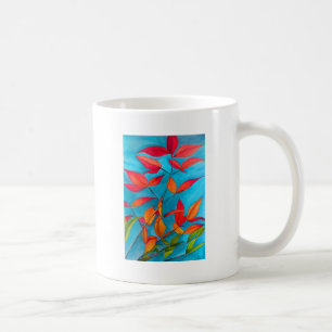 Mug Orange feuille Automne art original aquarelle
