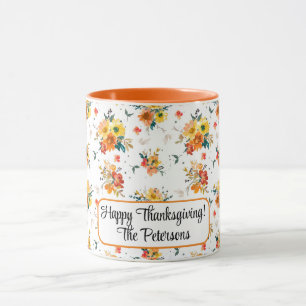 Mug Orange Floral Fall