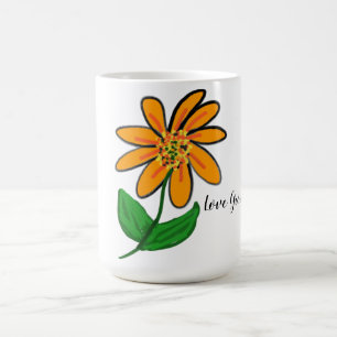 Mug Orange Floral Love Groves