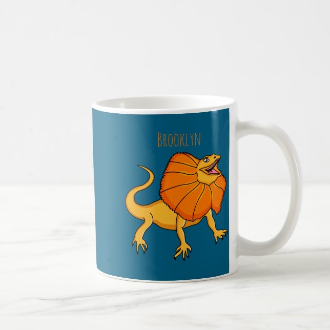 Mug Orange Frilled Neck Lizard Cartoon Illustration Ba (Droite)