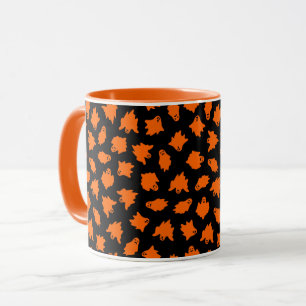Mug Orange Ghost Elegant Halloween Vintage