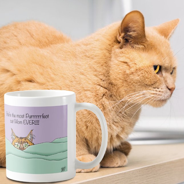 Mug Orange Gingembre Violet Maman Chat Mignonne Fête d (Créateur téléchargé)