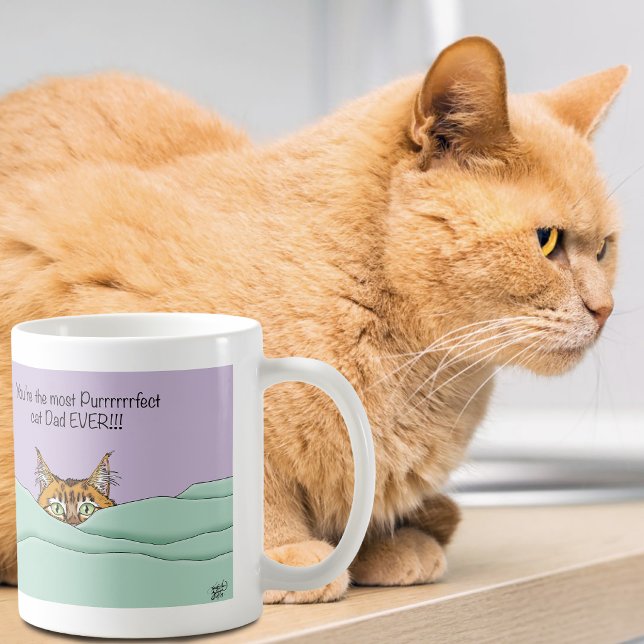 Mug Orange Gingembre Violet Mignon Chat Papa Fête des  (Créateur téléchargé)