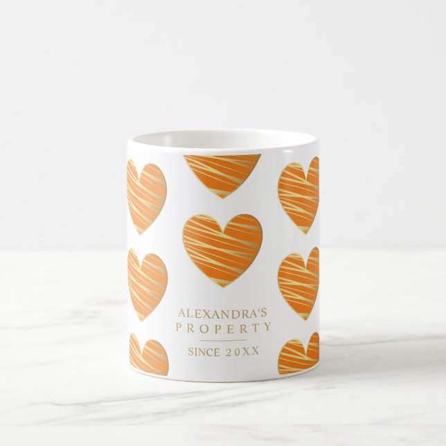 Mug Orange Heart Best Friends All Occasion Gift  (Centre)