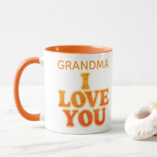 Mug Orange I Love You Retro Font Custom Name