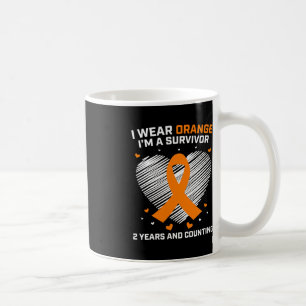 Mug Orange Leukemia Survivante Cadeaux 2 ans Cancer Gr