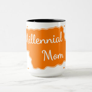 Mug Orange Millennial MaMa Design 90S Throwback