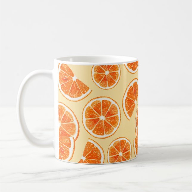 Mug orange motif fruits, alimentation alimentation aqu (Gauche)