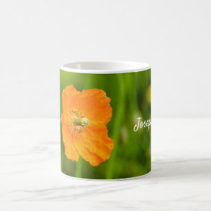 Mug Orange Poppy Flower Nature Photo Et Nom Personnali
