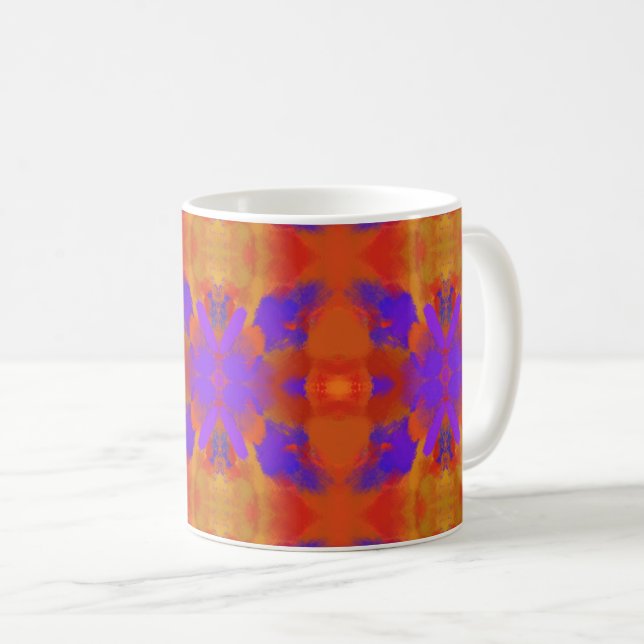 Mug Orange Purple And Red Abstract Graphic Art Design (Devant droit)