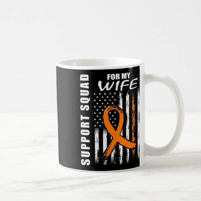 Mug Orange Ribbon Wife Leukemia Awareness Usa Flag Can (Droite)