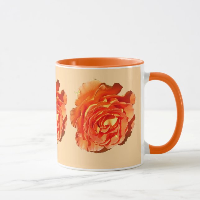 Mug Orange Rose I Plutôt Floral (Droite)
