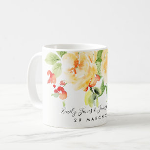 MUG ORANGE ROSE ROSE ROSE EAU COULEUR FLORAL ENREGISTR