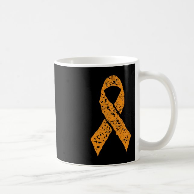 Mug Orange Ruban Vintage Leucémie Sensibilisation Canc (Droite)