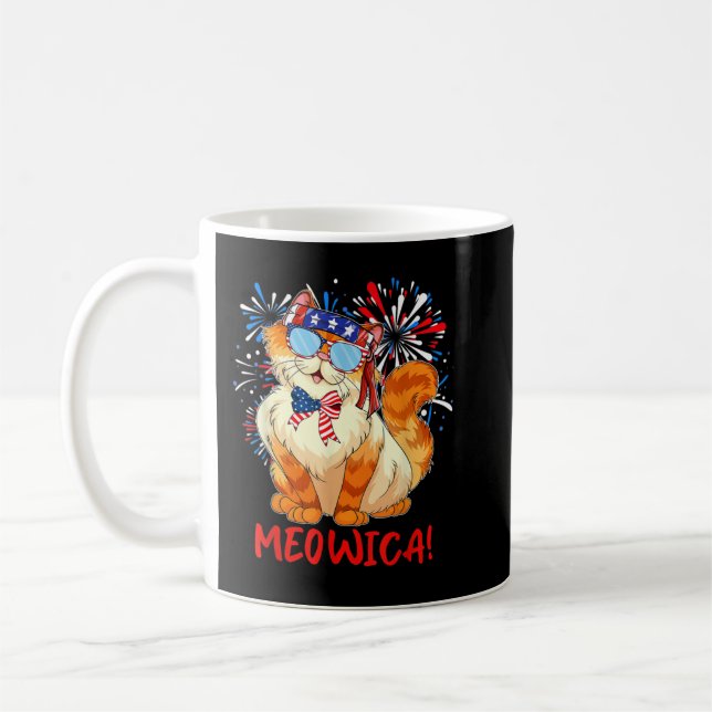 Mug Orange Tabby Gangsta Cat Tattoos Bandana 4 juillet (Gauche)