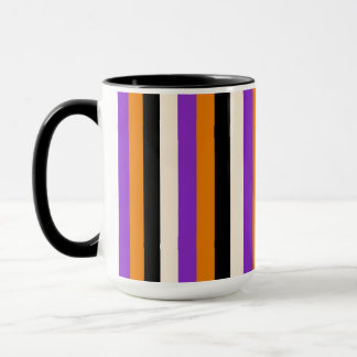 Mug Orange Violet Noir Rayure Halloween