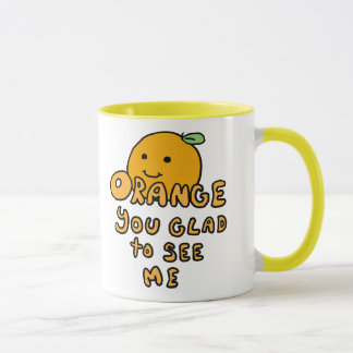 Mug orange vous heureux de boire