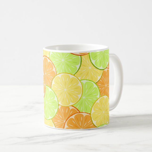 Mug oranges citrons citron vert agrumes nature fraîche (Devant droit)