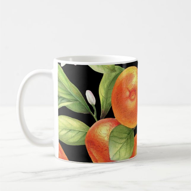 Mug Oranges dessinées à la main : Illustration Florale (Gauche)