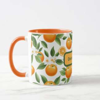 Mug Oranges et Feuilles personnalisables