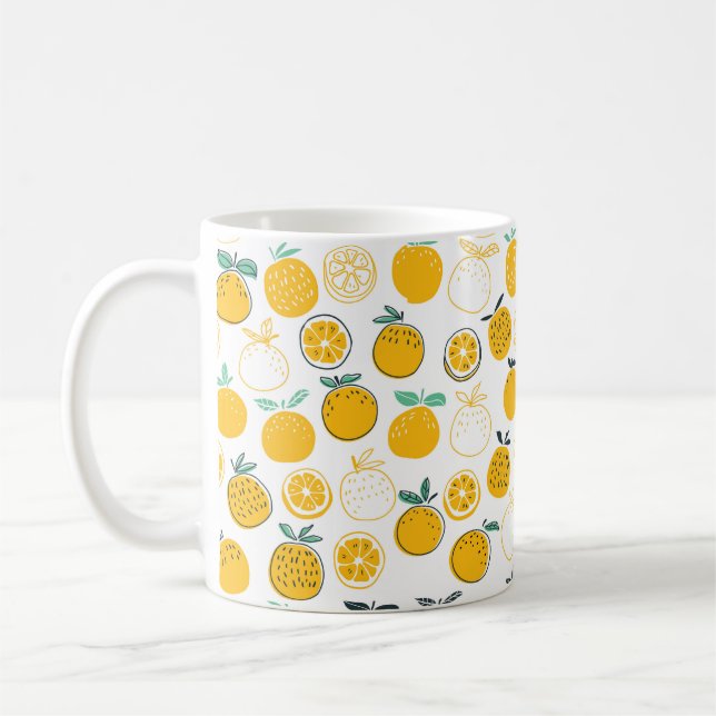 Mug Oranges fruits sans couture motif (Gauche)