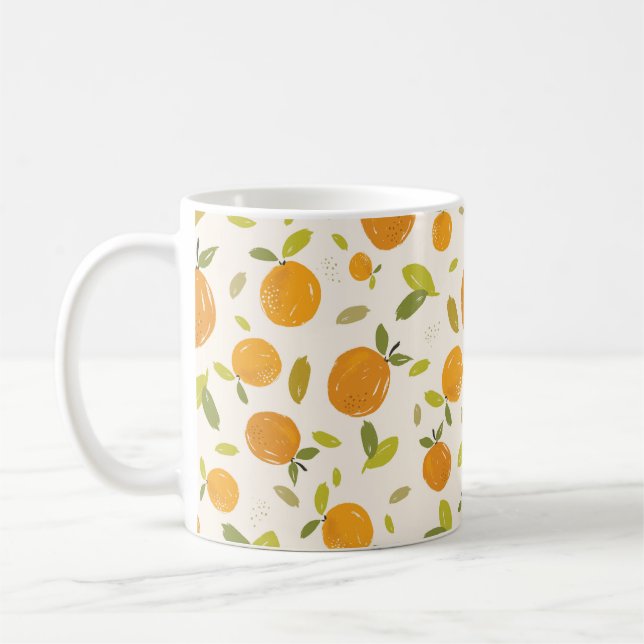 Mug Oranges peintes à la main fruit sans couture desig (Gauche)