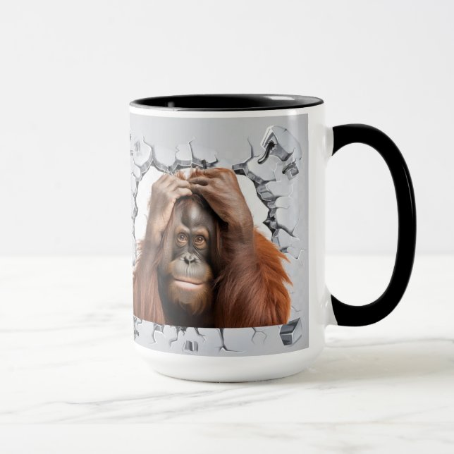 Mug orangoutan coincé dans un mur (Droite)