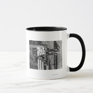 Mug Orangutan et garçon dans le zoo national
