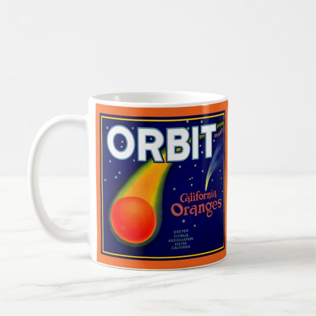 Mug Orbite Orbite Oranges Crate étiquette (Gauche)