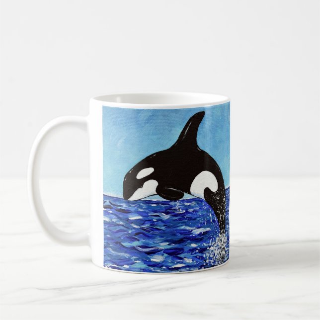 Mug Orca dans la peinture bleue (Gauche)
