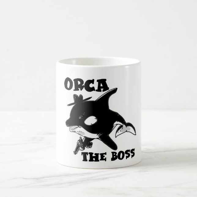 Mug orca le patron dessin animé style drôle illustrati (Centre)