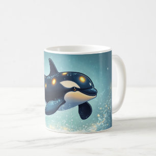 Mug Orca Style de dessin animé vibrant Couleurs vives