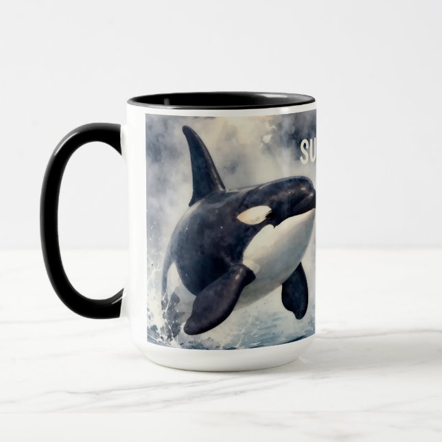 Mug Orca Tempête Vagues Personnalisées (Gauche)