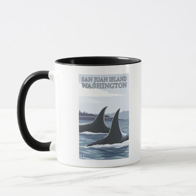 Mug Orca Whales #1 - San Juan Island, Washington (Gauche)
