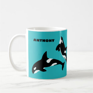 Mug Orcas Tueur Baleines Turquoise Bleu Personnalisé