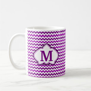 Mug Orchid Purple Chevron Personnalisé Monogramme