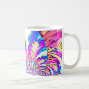 Mug orchidée Abstraite boho rose orange bleu pourpre
