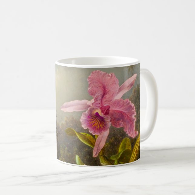 Mug Orchidée avec deux colibris Heade (Devant droit)