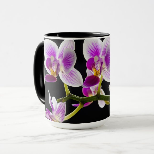Mug Orchidée blanche et violette (Devant gauche)