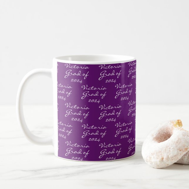 Mug Orchidée de fin d'études Purple Café Grad personna (Avec donut)