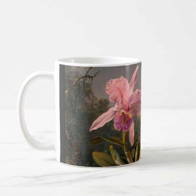 Mug Orchidée et trois oiseaux brésiliens de ronflement (Gauche)