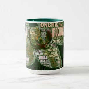 Mug Orchidée Florale Blossom sur le nuage vert